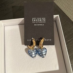 Never worn Lizzie Fortunato heart earrings!